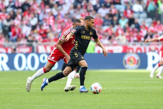Linton Maina 1 FC Koeln, 37 with Jonathan Tah FC Bayern Muenchen, 04 , GER, FC Bayern Muenchen vs 1 FC Koeln, Football, Bundesliga, Matchday 34, Season 2025 2026, 16 05 2026, DFL DFB REGULATIONS PROHIBIT ANY USE OF PHOTOGRAPHS as IMAGE SEQUENCES and or QUASI VIDEO, GER, FC Bayern Muenchen vs 1 FC Koeln, Football, Bundesliga, Matchday 34, Season 2025 2026, 16 05 2026 Muenchen Copyright: xEibner-Pressefoto JennixMaulx EP_JML
