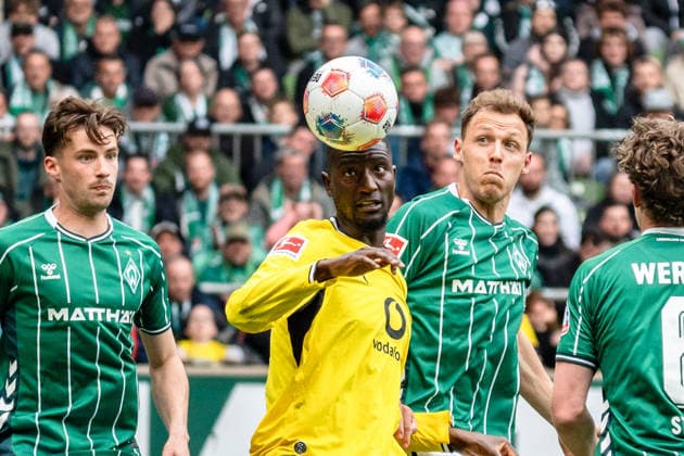 Germany Bundesliga 2025 2026 Matchday 34, SV Werder Bremen vs Borussia Dortmund Saturday, 16 05 2026 Weserstadion, Bremen Serhou Guirassy Borussia Dortmund, 9 Jens Stage 6 Copyright: xCelinaxLeiersx