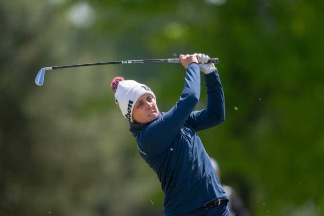 HAMBURG, GERMANY - MAY 16: Amaia Latorre of Spain hits her second shot on the 6th hole during the third round of the Amundi German Masters at Green Eagle Golf Courses on May 16, 2026 in Hamburg, Germany. Credit: Andy Astfalck NurPhoto Germany Copyright: xAndyxAstfalckx