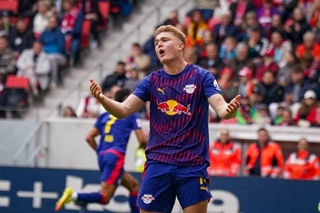 Germany Soccer Bundesliga 2025 2026, Matchday 34 SC Freiburg vs RB Leipzig Europa Park Stadion Freiburg Conrad Harder RB Leipzig, 11 disappointed about missed goal chance, pass Copyright: xJOERANxSTEINSIEKx