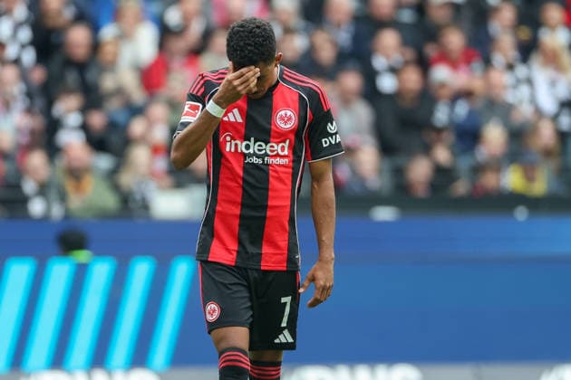 Soccer 1 Bundesliga Eintracht Frankfurt VfB Stuttgart on 16 05 2026 at Deutsche Bank Park in Frankfurt Ansgar Knauff Frankfurt 7 dissatisfied, disappointed, disappointed, dejected MH
