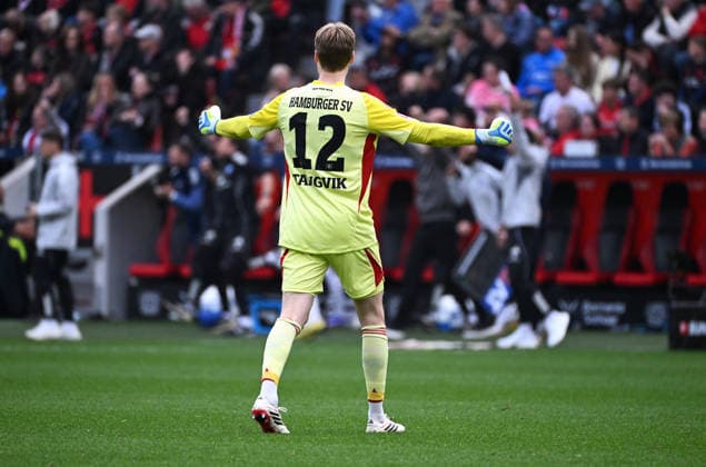 Football, Bundesliga, Germany, Men, Season 2025 2026, 34 Matchday, BayArena Leverkusen Bayer Leverkusen Hamburger SV Jubel Sander Tangvik HSV Jubel, Joy, Action