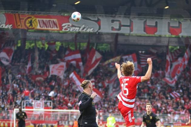 Berlin, Germany, 16 05 2026 Stadion Alte Försterei 34 Matchday, Season 2025 26, 1 Soccer Bundesliga Union Berlin FC Augsburg Marius Wolf 27, FCA and Tom Rothe 15, Union Berlin Copyright: xdtsxNachrichtenagenturx dts_118845
