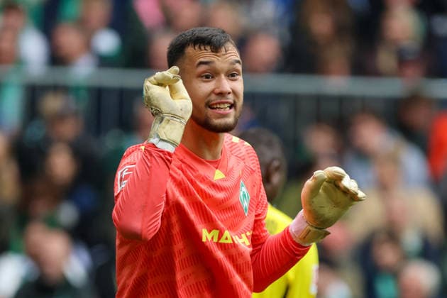 Bremen, Germany 16 May 2026 34 Matchday 1 Bundesliga Werder Bremen vs Borussia Dortmund In picture Goalkeeper Mio Backhaus Werder Bremen DFL regulations prohibit any use of photographs as image sequences and or quasi video Copyright: HMBxMedia MadeleinexFantini