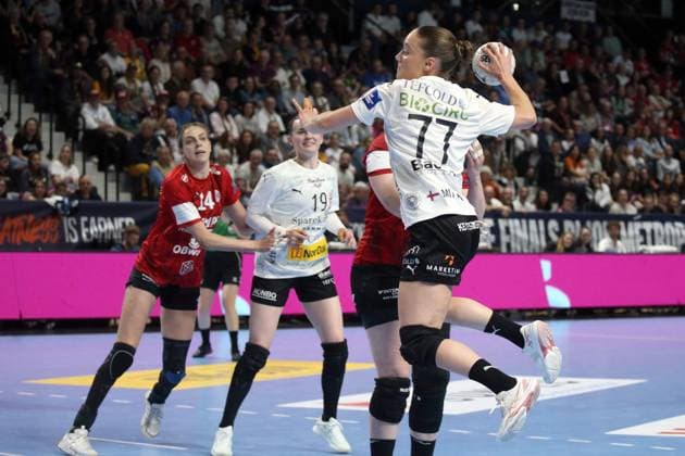 handball, ehf european league, 1 2 finale, thuringer - viborg NICOLAS GOISQUE MAXPPP - 16-5-2026, 15h00, handball, ehf european league, 1 2 finale, thuringer hc - viborg hk, jana mittun trouve une solution de tir  Copyright: xMAXPPPxNICOLASxGOISQUEx GSQ202605166136 GSQ202605166136