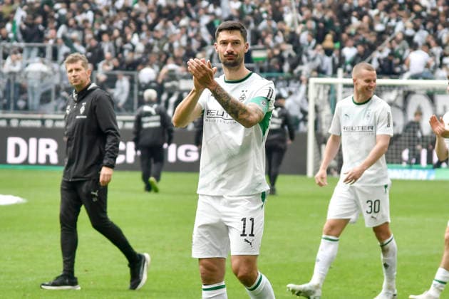 Final cheer Final cheer Emotion Joy Tim Kleindienst Moenchengladbach 11 16 05 2026 ¢ Football ¢ Borussia Moenchengladbach vs TSG Hoffenheim, Borussia Park, Moenchengladbach, DFB DFL REGULATIONS PROHIBIT ANY USE OF PHOTOGRAPHS AS IMAGE SEQUENCES AND OR QUASI VIDEO Copyright: xpepphotox xHorstxMauelshagenx pep00321, pep_20260516_hm_359041