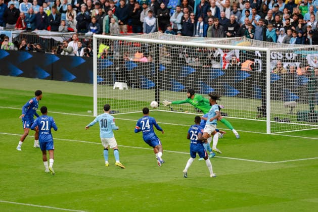 FA Cup Final Chelsea v Manchester City Wembley Stadium 16.05.2026 Antoine Semenyo of Manchester City scores and celebrates 0-1 FA Cup Final Chelsea v Manchester City Wembley Stadium 16.05.2026 Photograph By Marc Aspland The Times  Copyright: xMarcxAsplandx NINTCHDBPICT001081298498