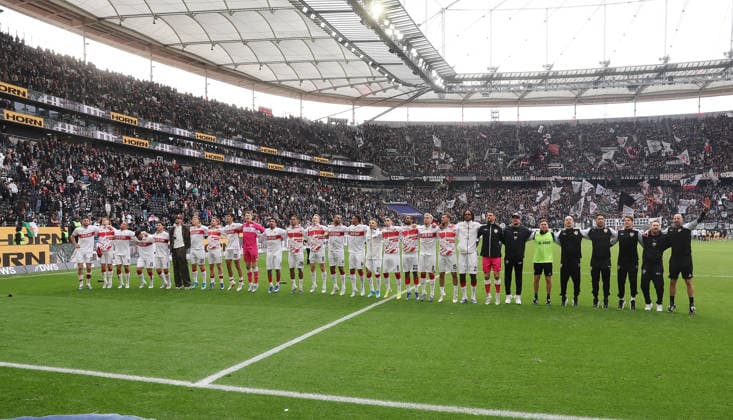 Frankfurt , Bundesliga soccer Eintracht Frankfurt vs VfB Stuttgart , VfB cheers