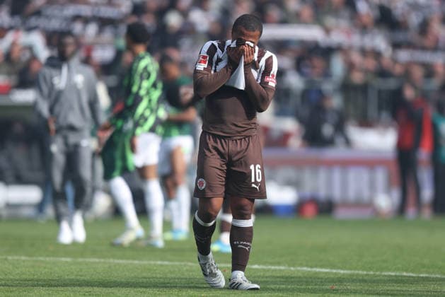 Soccer 1 Bundesliga 34 Matchday FC St Pauli VfL Wolfsburg on 16 05 2026 at Millerntor Stadion in Hamburg Joel Chima Fujita St Pauli disappointed after relegation DFL regulations prohibit any use of photographs as image sequences and or quasi video xJRx