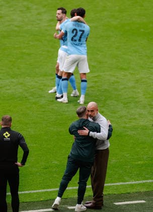 FA Cup Final Chelsea v Manchester City Wembley Stadium 16.05.2026 Manchester City manager Pep Guardiola and Chelsea head coach Calum McFarlane FA Cup Final Chelsea v Manchester City Wembley Stadium 16.05.2026 Photograph By Marc Aspland The Times  Copyright: xMarcxAsplandx NINTCHDBPICT001081304589