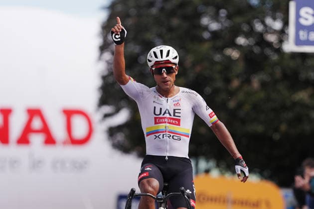 Winner of the Stage Ecuador™s Manuel Jhonatan Narvaez of UAE Team Emirates XRG during Stage 8 of the Giro d™Italia, from Chieti to Fermo, Italy, Saturday, May 16, 2026.  Copyright: xMassimoxPaolone LaPressex