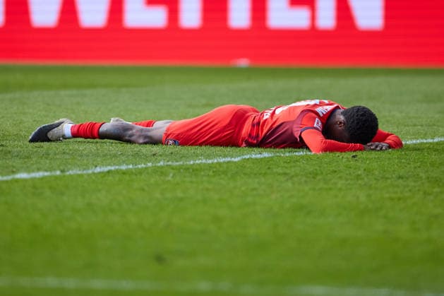 Christian Conteh 1 FC Heidenheim, 10 enttaeuscht, Enttaeuschung nach vergebener Chance GER, 1 FC Heidenheimn vs FSV Mainz 05, Fußball, Herren, 1 Bundesliga, 34 Spieltag, Spielzeit 2025 2026, 16 05 2026 DFL, DFB regulations prohibit any use of photographs as image sequences and or quasi video GER, 1 FC Heidenheimn vs FSV Mainz 05, Fußball, Herren, 1 Bundesliga, 34 Spieltag, Spielzeit 2025 2026, 16 05 2026 Heidenheim Copyright: xEibner-Pressefoto GeraldxOelze-dexStoppanyx EP_ODS