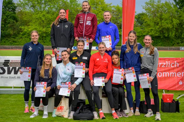 Sophie Weissenberg TSV Bayer o4 Leverkusen , Vanessa Grimm Koenigsteiner LV and Sofie Dokter Netherlands GER Lotto Deichmeeting 2026, Athletics, 16 05 2026, GER Lotto Deichmeeting 2026, Athletics, 16 05 2026, Neuwied Copyright: xEibnerxPressefoto JanxPapenfussx EP_JPS