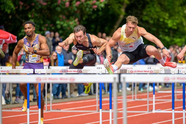 Niklas Kaul (USC Mainz), Sven Roosen (Niederlande) GER Lotto Deichmeeting 2026, Athletics, 16.05.2026, GER Lotto Deichmeeting 2026, Athletics, 16.05.2026, Neuwied *** Niklas Kaul USC Mainz , Sven Roosen Netherlands GER Lotto Deichmeeting 2026, Athletics, 16 05 2026, GER Lotto Deichmeeting 2026, Athletics, 16 05 2026, Neuwied Copyright: xEibnerxPressefoto JanxPapenfussx EP_JPS