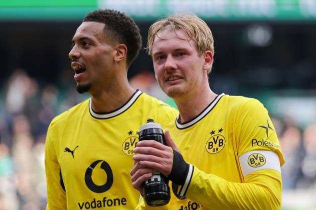 16 05 2026, xgrfx, Soccer 1 Bundesliga, SV Werder Bremen Borussia Dortmund v l Felix Nmecha, Julian Brandt Borussia Dortmund DFL DFB REGULATIONS PROHIBIT ANY USE OF PHOTOGRAPHS as IMAGE SEQUENCES and or QUASI VIDEO Bremen