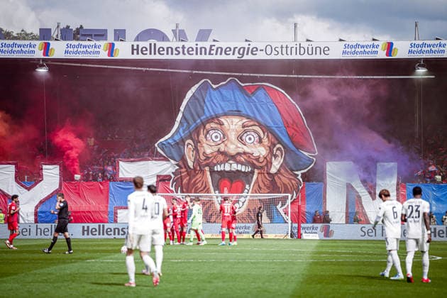 Germany Soccer 1 Bundesliga 2025 2026 , 34 Matchday 1 FC Heidenheim vs 1 FSV Mainz 05 Voith Arena Heidenheim an der Brenz Choreo, Choreography, Choreography, Fans, Grandstand Copyright: xBennetxLongx