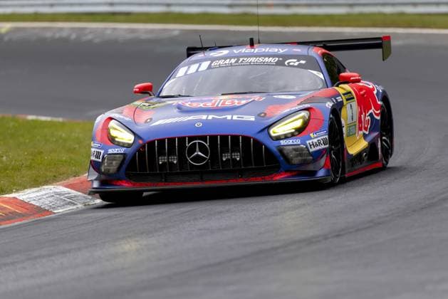 NÜRBURG - Max Verstappen with his Mercedes AMG GT3 during the 24 Hours of Nürburgring, at the German circuit in the Eifel. Verstappen alternates the wheel with Austrian Lucas Auer, Andorran Jules Gounon, and Spaniard Daniel Juncadella. SANDER KONING ANP xVIxANPxSportx xxANPxIVx 558466889 originalFilename: 558466889.jpg