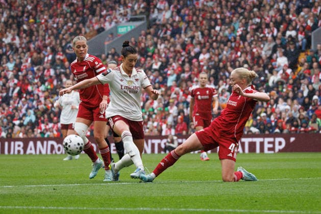 Liverpool FC Women v Arsenal Women at Anfield Emily Fox of Arsenal Women in action during the Barclays Women™s Super League match against Liverpool FC Women at Anfield in Liverpool, England, on May 16, 2026., Credit:Victoria Cropper Vicky Pearson Avalon UK, Merseyside, Liverpool, Anfield  Copyright: xVictoriaxCropperx xVickyxPearsonx xAvalonx 1099524074