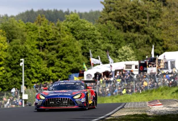 NÜRBURG - Max Verstappen with his Mercedes AMG GT3 during the 24 Hours of Nürburgring, at the German circuit in the Eifel. Verstappen alternates the wheel with Austrian Lucas Auer, Andorran Jules Gounon, and Spaniard Daniel Juncadella. SANDER KONING ANP xVIxANPxSportx xxANPxIVx 558467386 originalFilename: 558467386.jpg