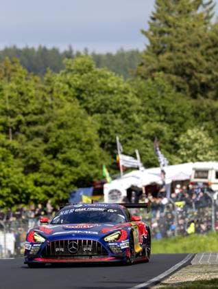NÜRBURG - Max Verstappen with his Mercedes AMG GT3 during the 24 Hours of Nürburgring, at the German circuit in the Eifel. Verstappen alternates the wheel with Austrian Lucas Auer, Andorran Jules Gounon, and Spaniard Daniel Juncadella. SANDER KONING ANP xVIxANPxSportx xxANPxIVx 558467599 originalFilename: 558467599.jpg