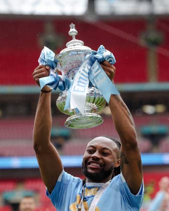 FA Cup Final Chelsea v Manchester City Wembley Stadium 16.05.2026 Antoine Semenyo of Manchester City celebrates with the cup at the end FA Cup Final Chelsea v Manchester City Wembley Stadium 16.05.2026 Times Photographer Bradley Ormesher.  Copyright: xBradleyxOrmesherx NINTCHDBPICT001081324080