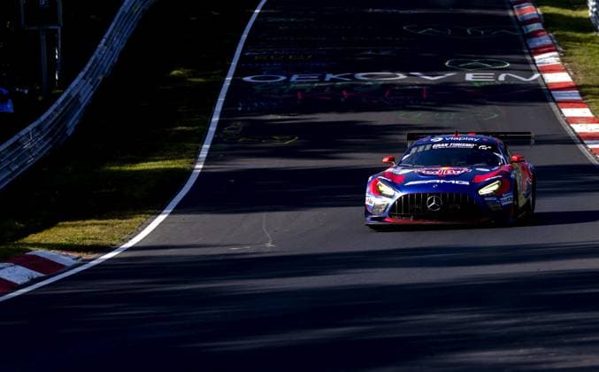 NÜRBURG - Max Verstappen with his Mercedes AMG GT3 during the 24 Hours of Nürburgring, at the German circuit in the Eifel. Verstappen alternates the wheel with Austrian Lucas Auer, Andorran Jules Gounon, and Spaniard Daniel Juncadella. SANDER KONING ANP xVIxANPxSportx xxANPxIVx 558471295 originalFilename: 558471295.jpg