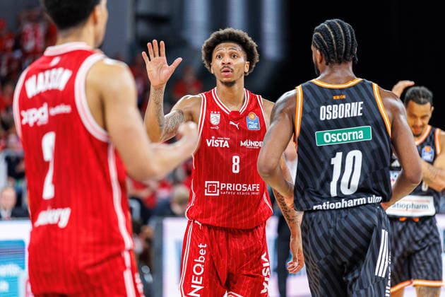 Demarcus Demonia BMA365 Bamberg Baskets, 08 , single picture, single photo, portrait, portraet, BMA365 Bamberg Baskets vs ratiopharm Ulm, basketball, easyCredit BBL, playoff quarterfinals, game 1, 16 05 2026 BMA365 Bamberg Baskets vs ratiopharm Ulm, basketball, easyCredit BBL, playoff quarterfinals, game 1, 16 05 2026 Bamberg Copyright: xEibner-Pressefoto G.xSantemizx EP_EER