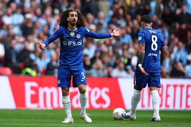 FA Cup Final: Chelsea v Manchester City LONDON, UK - 16th May 2026: Marc Cucurella of Chelsea reacts during the FA Cup Final between Chelsea FC and Manchester City FC at Wembley Stadium (Credit: Craig Mercer Alamy Live News) London Wembley Stadium England United Kingdom Copyright: xCraigxMercerx xPeakxActionxPhotosx