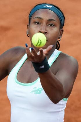 Coco Gauff of United States serves during the match against Elina Svitolina of Ukraine at the Internazionali BNL d Italia 2026 tennis tournament at Foro Italico in Rome (Italy) on May, 16, 2026. AntoniettaxBaldassarre