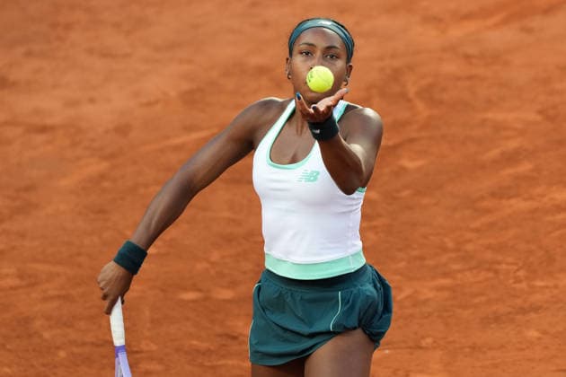 Coco Gauff of United States serves during the match against Elina Svitolina of Ukraine at the Internazionali BNL d Italia 2026 tennis tournament at Foro Italico in Rome (Italy) on May, 16, 2026. AntoniettaxBaldassarre