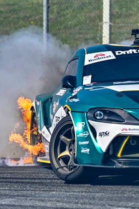 May 16, 2026, Madrid, Madrid, Spain: 37 ALAN HYNES, Ireland, Nissan S15 Silvia with a tire on fire during the Drift Masters Round 2 on May 16 at the CIRCUITO DE MADRID JARAMA-RACE, Madrid, Spain. Madrid Spain - ZUMAc312 20260516_zsp_c312_024 Copyright: xOscarxManuelxSanchezx