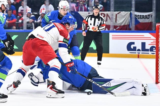 Matyas Melovsky (CZE) in action during the 2026 IIHF World Championship, WM, Weltmeisterschaft Group B, match Slovenia vs Czech Republic, on May 16, 2026, Fribourg, Switzerland. (CTKxPhoto RadekxPetrasek) CTKPhotoP2026051606231  CTKPhotoP2026051606231