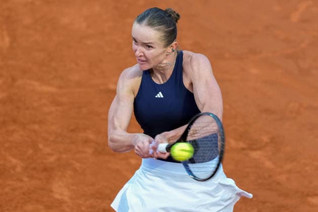 Elina Svitolina of Ukraine celebrates during the match against Coco Gauff of United States at the Internazionali BNL d Italia 2026 tennis tournament at Foro Italico in Rome (Italy) on May, 16, 2026. AntoniettaxBaldassarre