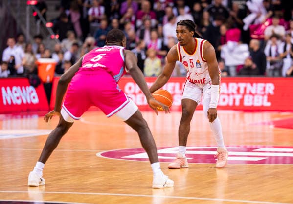 Marcus Carr Fitness First Wuerzburg Baskets, 5 Telekom Baskets Bonn Fitness First Würzburg Baskets 16 05 2026 Basketball, easyCredit Basketball Bundesliga, Playoffs, Quarterfinals Game 1, GER, Bonn, Telekom Dome Bonn Copyright: HMBxMedia xMarcoxBader