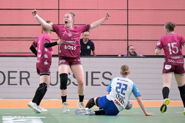 Ida Petzold TusSies Metzingen, 08 Jubelt TusSies Metzingen vs Sport Union Neckarsulm , Handball, Alsco HBF, 5 Play Off League Matchday, Season 2025 2026, 16 05 2026 TusSies Metzingen vs Sport Union Neckarsulm , Handball, Alsco HBF, 5 Play Off League Matchday, Season 2025 2026, 16 05 2026 Tuebingen Copyright: xEibner-Pressefoto TobiasxBaurx EP_TBR