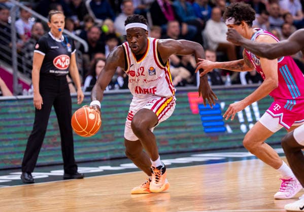 Charles Thompson Fitness First Wuerzburg Baskets, 32 Telekom Baskets Bonn Fitness First Würzburg Baskets 16 05 2026 Basketball, easyCredit Basketball Bundesliga, Playoffs, Quarterfinals Game 1, GER, Bonn, Telekom Dome Bonn Copyright: HMBxMedia xMarcoxBader