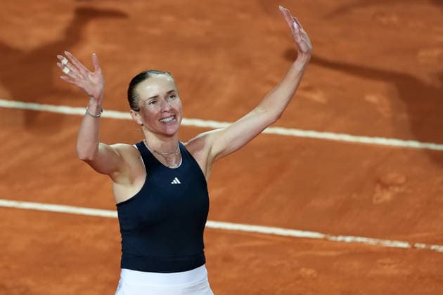 Elina Svitolina of Ukraine celebrates after winning the Internazionali BNL d Italia 2026 tennis tournament Final at Foro Italico in Rome (Italy) on May, 16, 2026. AntoniettaxBaldassarre
