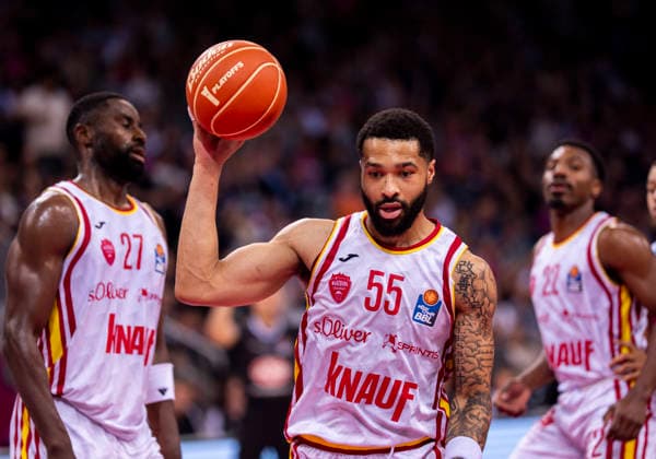 David Muenkat Fitness First Wuerzburg Baskets, 55 Telekom Baskets Bonn Fitness First Würzburg Baskets 16 05 2026 Basketball, easyCredit Basketball Bundesliga, Playoffs, Quarterfinals Game 1, GER, Bonn, Telekom Dome Bonn Copyright: HMBxMedia xMarcoxBader