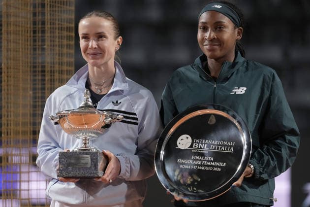Elina Svitolina Coco Gauff during the women s singles final between Coco Gauff (USA) vs Elina Svitolina (UKR) at the Internazionali d Italia in Rome, Saturday 16 May 2026. (Alfredo Falcone LaPresse)  Copyright: xAlfredoxFalcone LaPressex