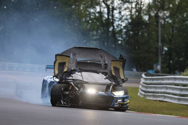 Nürburg, Germany 14 17 May 2026 ADAC Ravenol 24h race Nürburgring 2026 Saturday race Swallowtail crash In the picture 16 Scherer Sport PHX Audi R8 LMS GT3 evo II Christopher Haase GER, Alexander Sims GBR, Ben Green GBR Nürburgring Rheinland Pfalz Copyright: xFotostandx xFabianxWernerx
