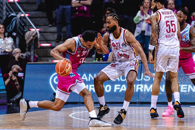 easyCredit Basketball Bundesliga, playoff quarter-final Telekom Baskets Bonn vs Fitness First Baskets Würzburg, 16 05 2026 Alijah Comithier Telekom Baskets Bonn 2 and Davion Mintz Würzburg 10 easyCredit Basketball Bundesliga, playoff quarter-final Telekom Baskets Bonn vs Fitness First Baskets Würzburg, 16 05 2026, Telekom Dome Bonn Copyright: xBEAUTIFULxSPORTS Derixx