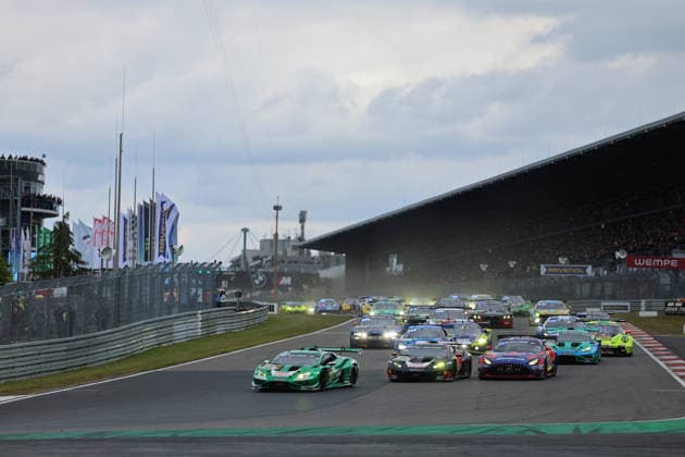 Nürburg, Germany 14 17 May 2026 ADAC Ravenol 24h Race Nürburgring 2026 Saturday Race Start In the picture 130 Red Bull Team ABT Lamborghini Huracan GT3 EVO2 Marco Mapelli ITA, Nicky Catsburg NED, Nicholas Yelloly GBR 3 Winward Racing Mercedes AMG GT3 Max Verstappen NED, Lucas Auer AUT, Jules Gounon AND, Daniel Juncadella ESP 84 Red Bull Team ABT Lamborghini Huracan GT3 EVO2 Luca Engstler GER, Mirko Bortolotti ITA, Patric Niederhauser SUI Nürburgring Rheinland Pfalz Copyright: xFotostandx xFabianxWernerx