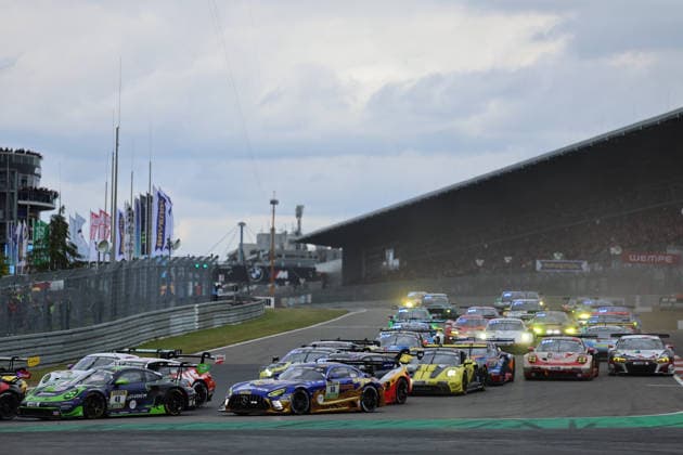 Nürburg, Germany 14 17 May 2026 ADAC Ravenol 24h Race Nürburgring 2026 Saturday Race Start In the picture 80 Winward Racing Mercedes AMG GT3 Maro Engel GER, Luca Stolz GER, Fabian Schiller GER, Maxime Martin GER 48 48 LOSCH MOTORSPORT by Black Falcon Porsche 911 GT3 R 992 Evo26 Daan Arrow NED, Patrick Assenheimer GER, Tobias Müller GER, Dylan Pereira LUX Nürburgring Rheinland Pfalz Copyright: xFotostandx xFabianxWernerx