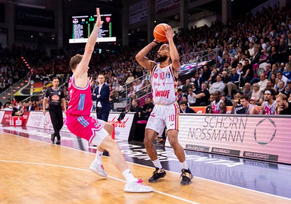 Davion Mintz Fitness First Wuerzburg Baskets, 10 in Action Telekom Baskets Bonn Fitness First Würzburg Baskets 16 05 2026 Basketball, easyCredit Basketball Bundesliga, Playoffs, Quarterfinals Game 1, GER, Bonn, Telekom Dome Bonn Copyright: HMBxMedia xMarcoxBader