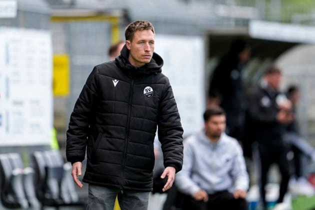 Kevin Stotz coach, head coach, SVS , single picture, single photo, action, action, 16 05 2026, Sandhausen Germany , Football, Regionalliga Südwest, SV Sandhausen FC 08 Homburg xozx