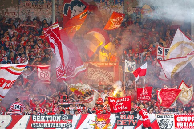 Football, 1 Bundesliga, 34 Matchday, 2025 2026, 1 FC Heidenheim vs 1 FSV Mainz 05, 16 05 2026, Voith Arena, Heidenheim, Germany, Mainz 05er Fankurve Heidenheim Voith Arena Baden Württemberg Germany Copyright: xGaetanoxDixRosax