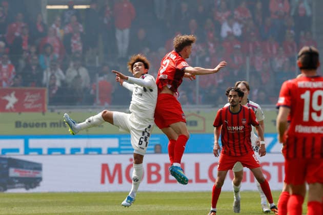 Football, 1 Bundesliga, Matchday 34, 2025 2026, 1 FC Heidenheim vs 1 FSV Mainz 05, 16 05 2026, Voith Arena, Heidenheim, Germany, Kaishu SANO 1 FSV Mainz 05 6 li in aerial combat with Jan SCHÖPPNER 1 FC Heidenheim 3 Heidenheim Voith Arena Baden Württemberg Germany Copyright: xGaetanoxDixRosax