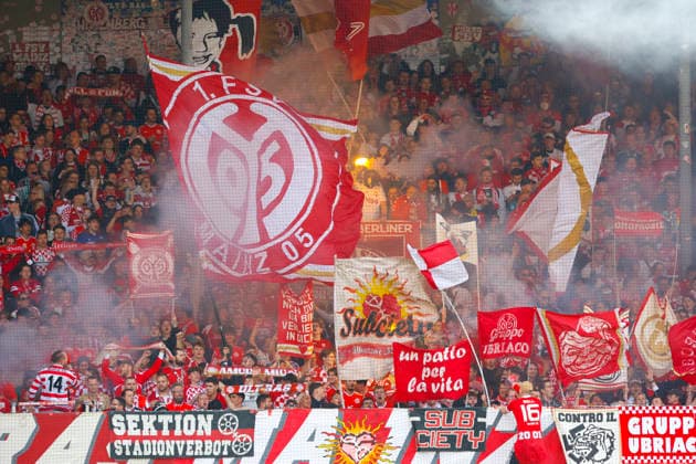 Football, 1 Bundesliga, 34 Matchday, 2025 2026, 1 FC Heidenheim vs 1 FSV Mainz 05, 16 05 2026, Voith Arena, Heidenheim, Germany, Mainz 05er Fankurve Heidenheim Voith Arena Baden Württemberg Germany Copyright: xGaetanoxDixRosax