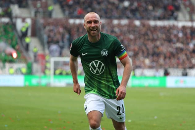 St Pauli vs VfL, 1 BL Hamburg, 16 05 2026, Football, Men, Season 2025 2026, 1 BL, FC St Pauli vs VfL Wolfsburg Christian Eriksen VfL Wolfsburg DFL DFB REGULATIONS PROHIBIT ANY USE OF PHOTOGRAPHS as IMAGE SEQUENCES and or QUASI VIDEO Millerntor Stadion Germany