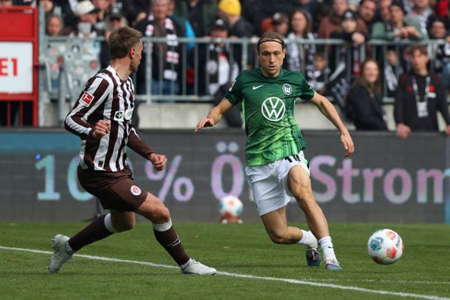 St Pauli vs VfL, 1 BL Hamburg, 16 05 2026, Football, Men, Season 2025 2026, 1 BL, FC St Pauli vs VfL Wolfsburg Lovro Majer VfL Wolfsburg DFL DFB REGULATIONS PROHIBIT ANY USE OF PHOTOGRAPHS as IMAGE SEQUENCES and or QUASI VIDEO Millerntor Stadion Germany